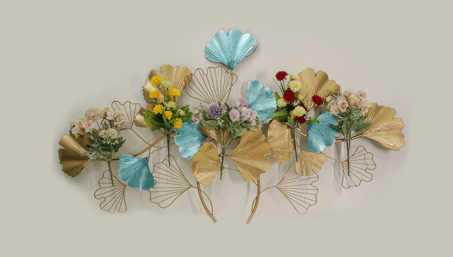 Blue and Golden Flower Wall Art