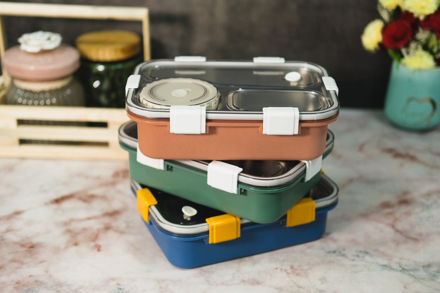 Triple Grid Lunch Box