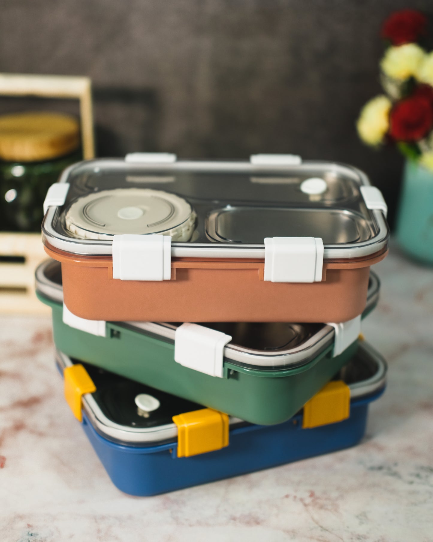 Triple Grid Lunch Box