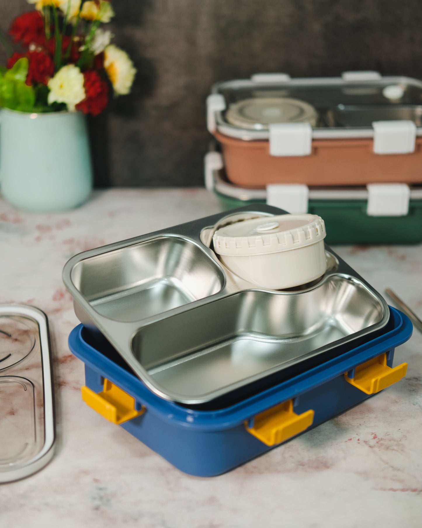 Triple Grid Lunch Box