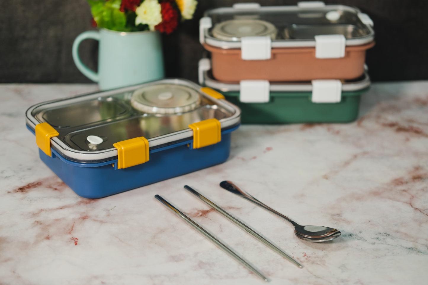 Triple Grid Lunch Box