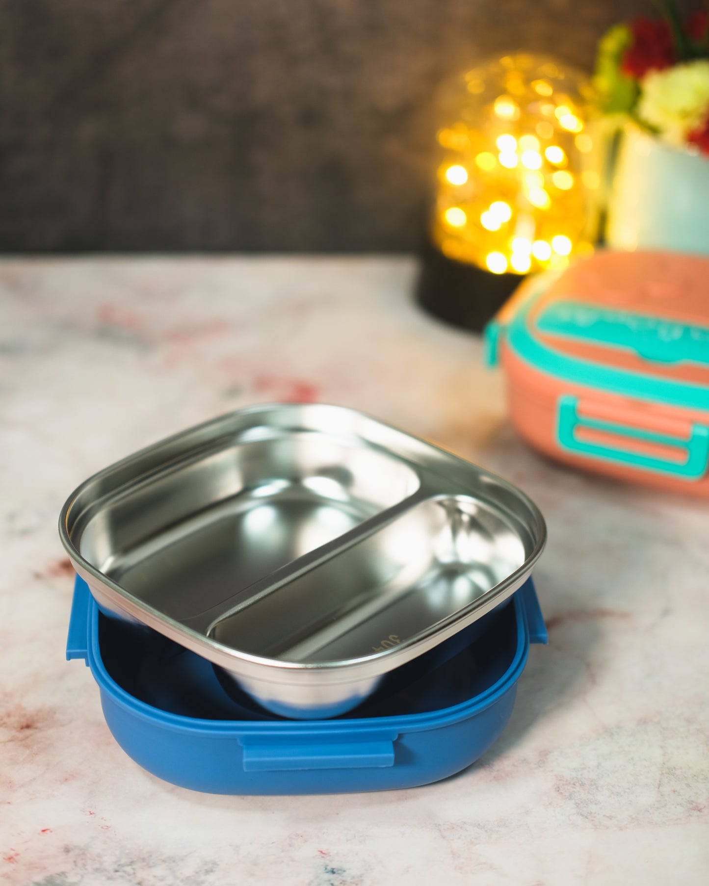 Lunch Box with 2 Compartment Lid