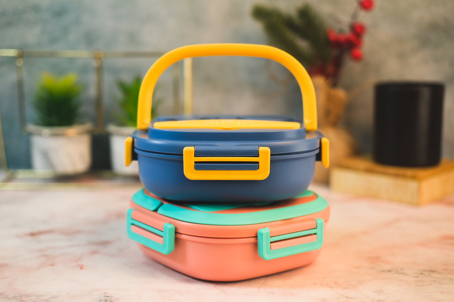 Lunch Box with 3 Compartment Lid