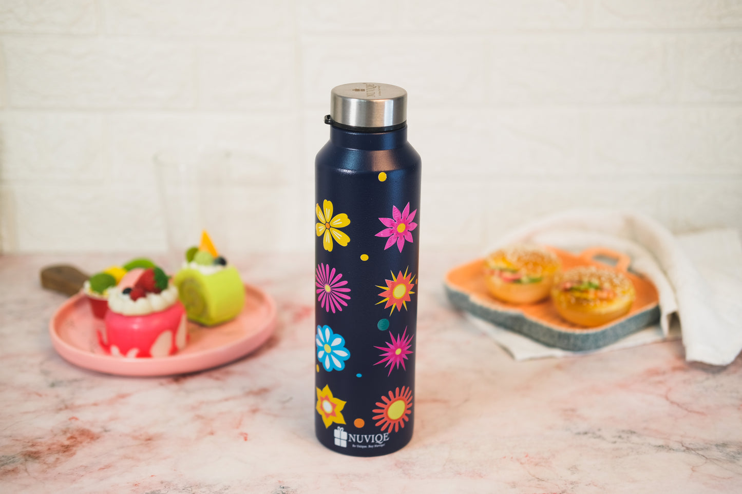 Floral Blue Bottle