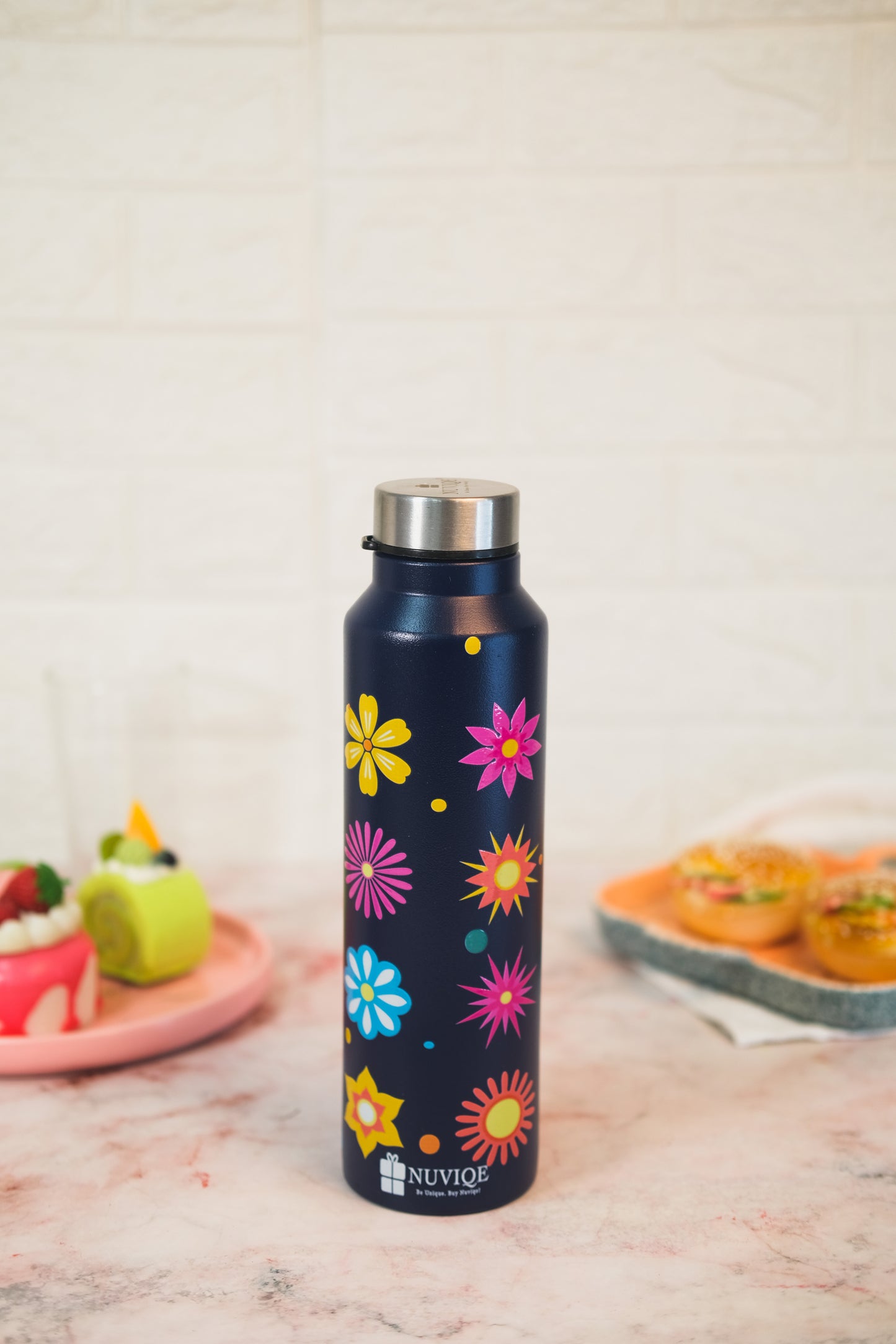 Floral Blue Bottle