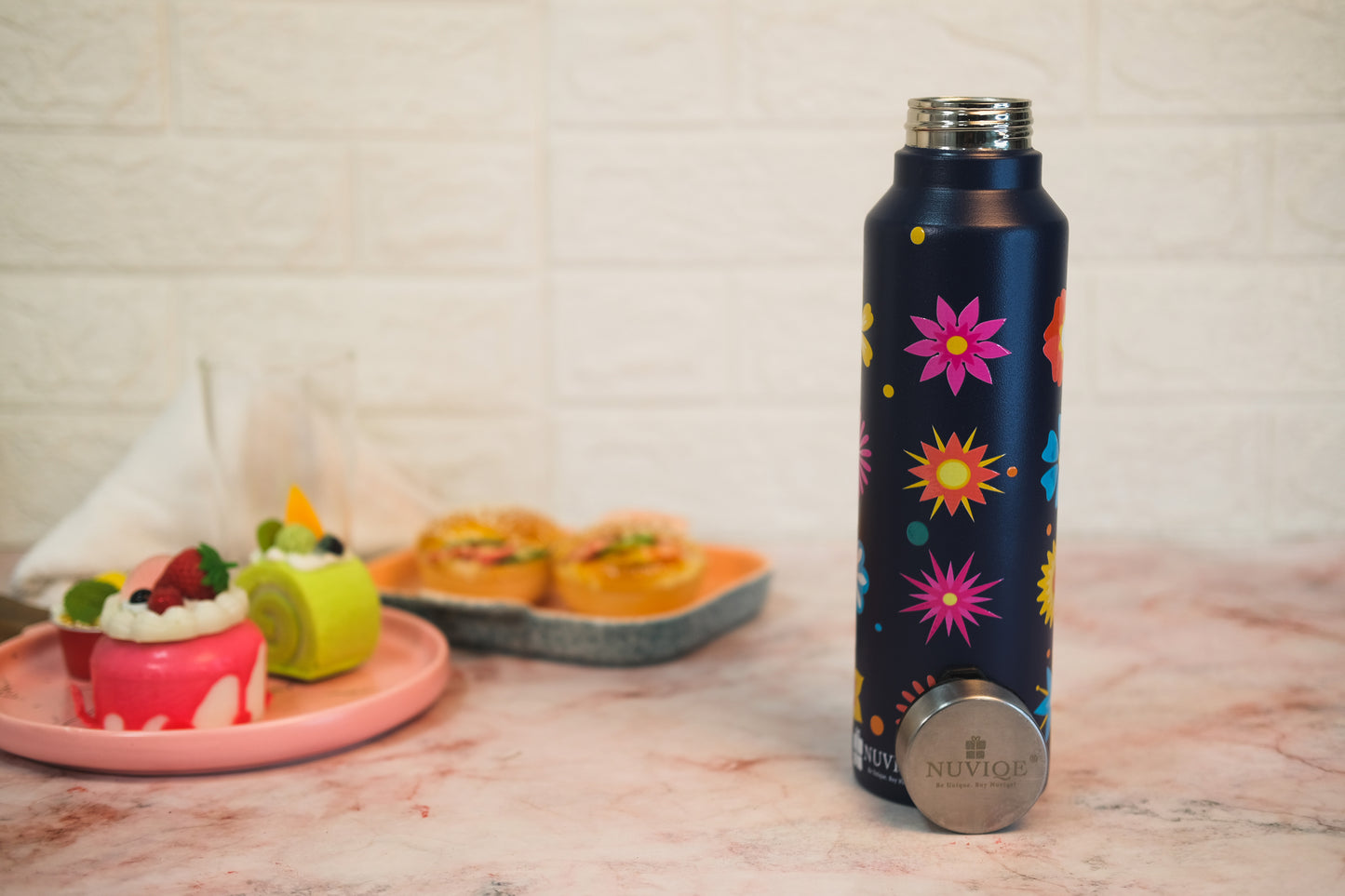 Floral Blue Bottle