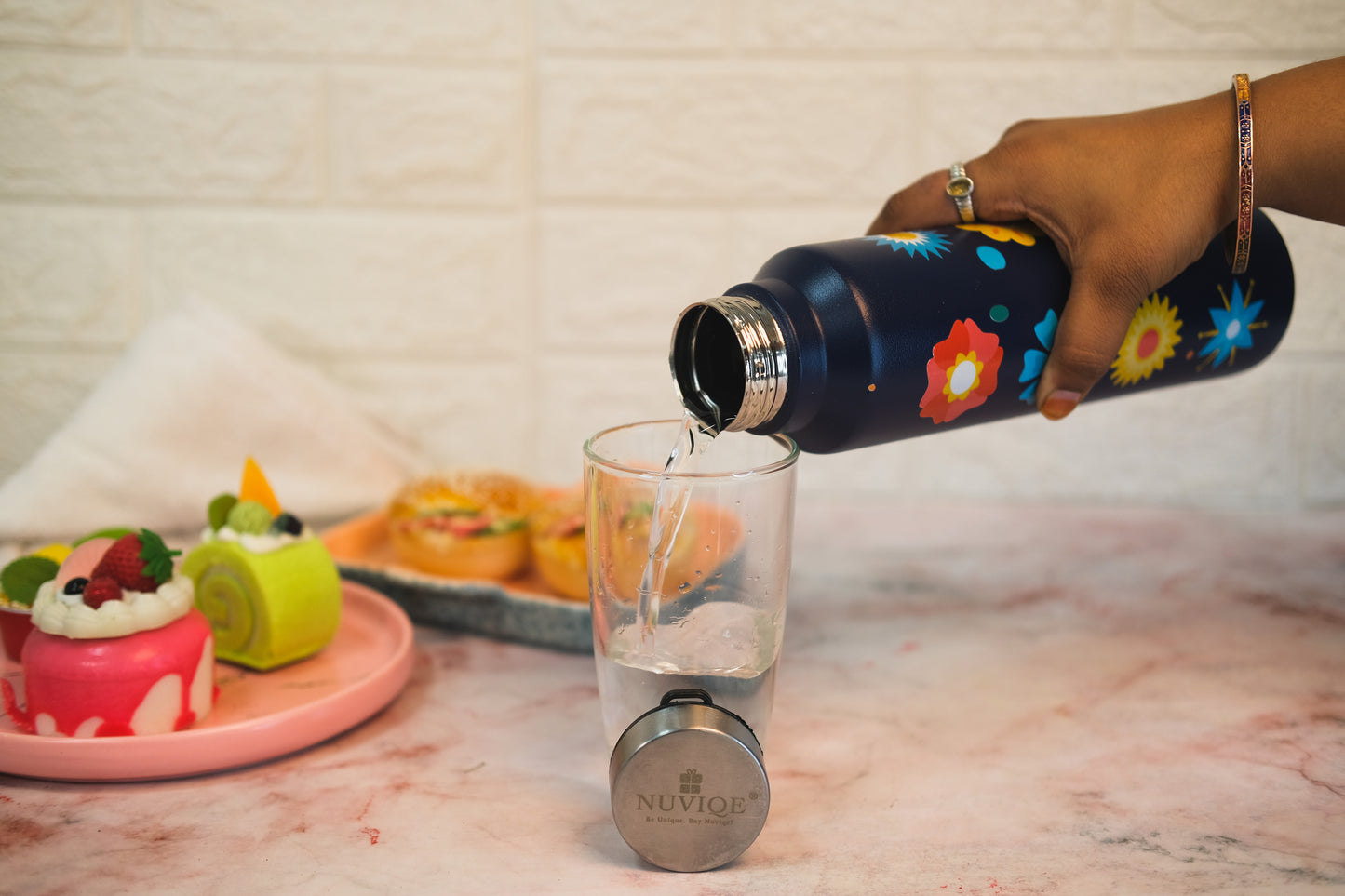 Floral Blue Bottle