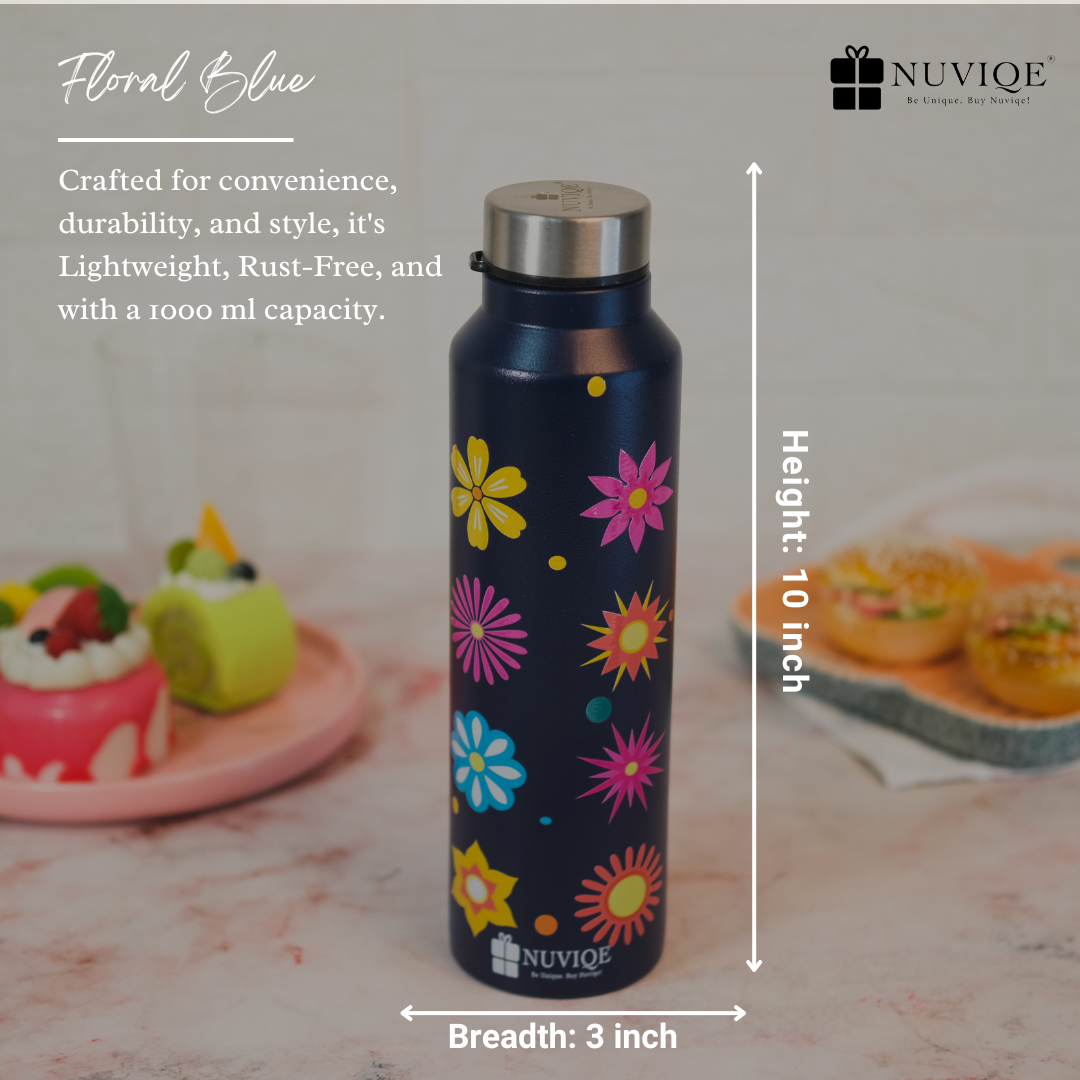 Floral Blue Bottle