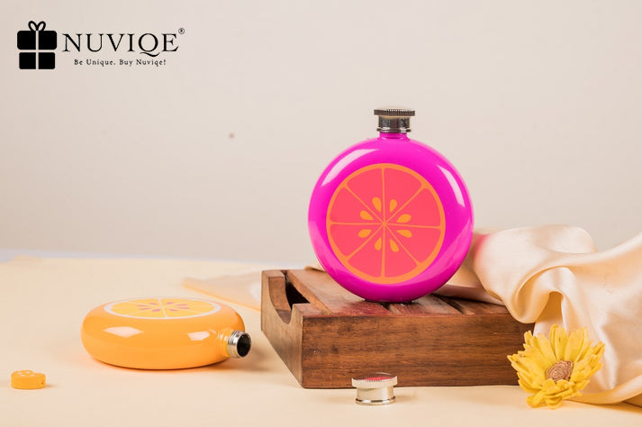 Stainless Steel Durable Fruity Hip Flask