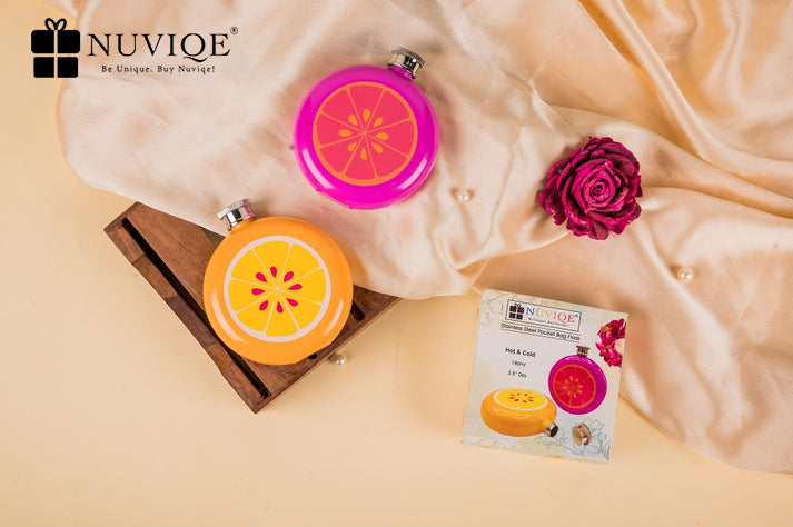 Stainless Steel Durable Fruity Hip Flask