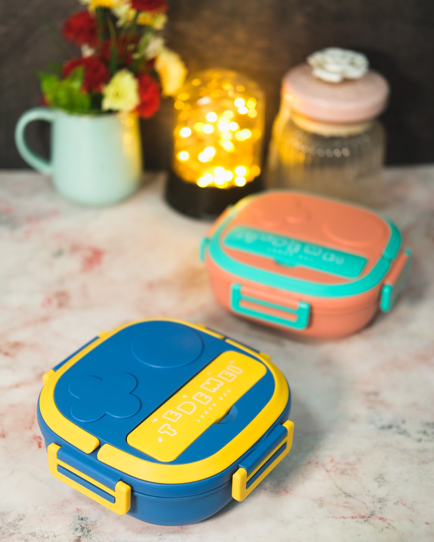 Lunch Box with 2 Compartment  Lid