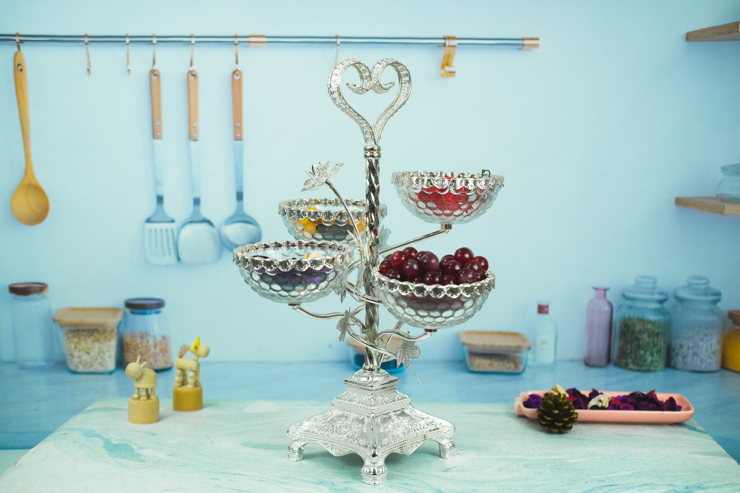 German Silver Fruit Bowl Tray