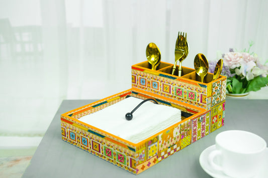 Jaipur Tissue and Cutlery Holder