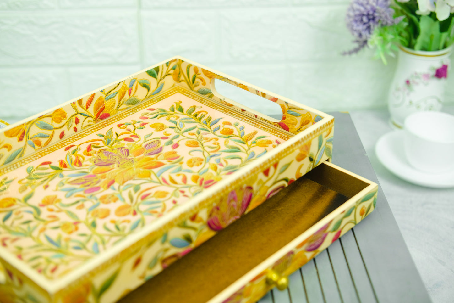 Jaipur Cutlery Holder and Tray