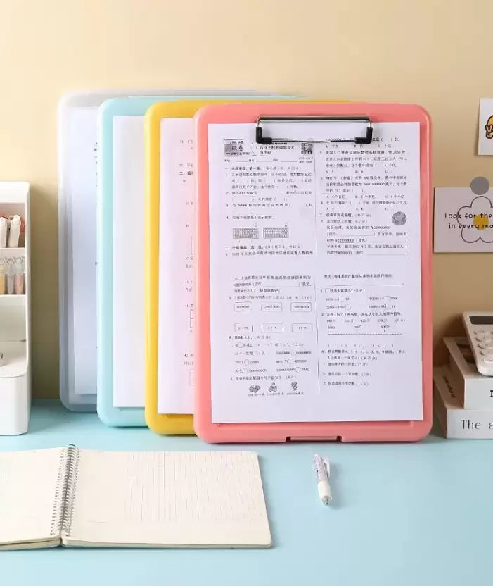 1pc A4 Multifunctional Folder, Writing Board, Clip-on File Storage Box A4
