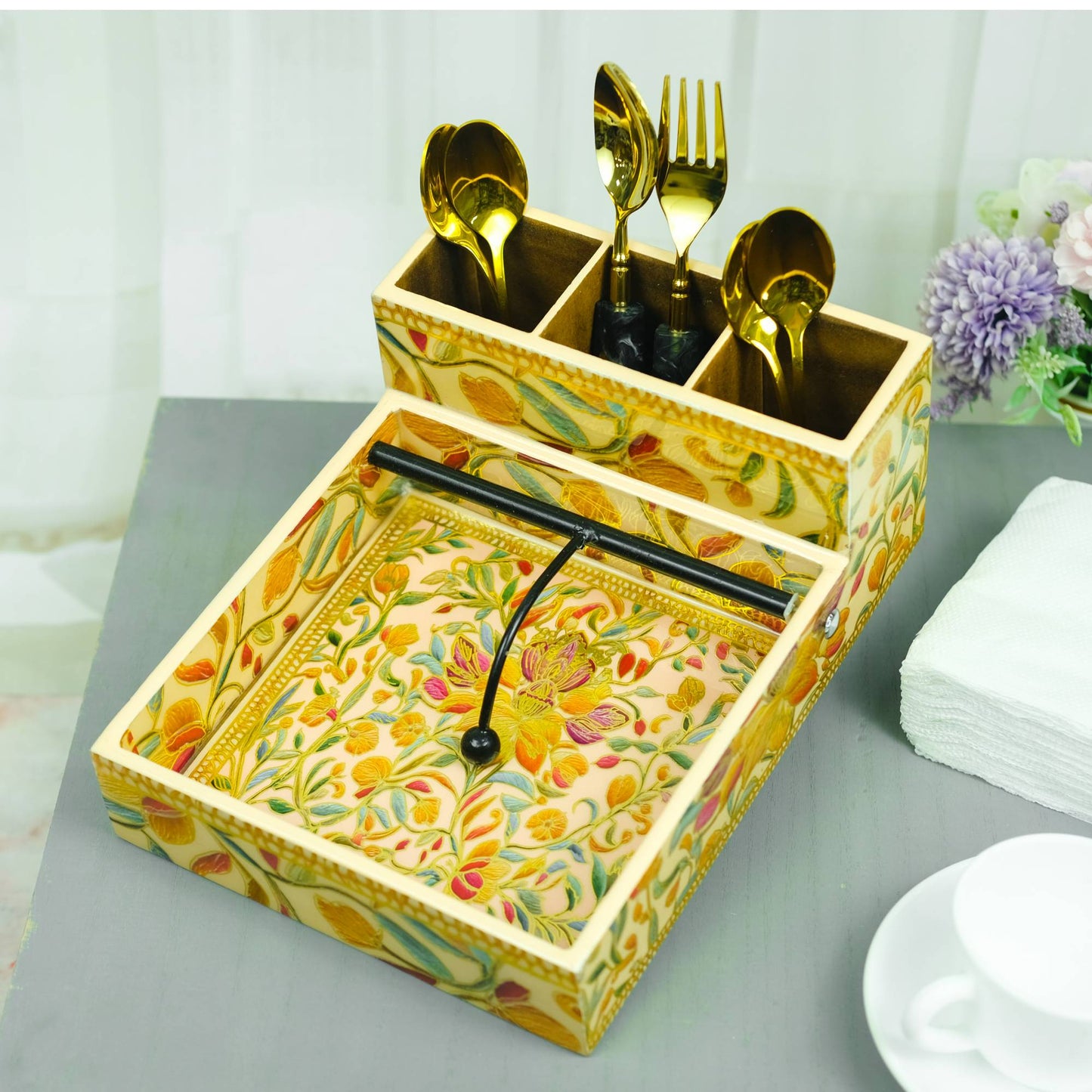 Classic Tissue and Cutlery Holder